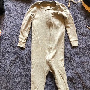 Primary gray zip up pajama romper, 18-24mo., washed never worn